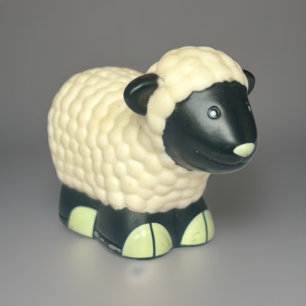 Vintage TRG&G Toys R Us Black White Farm Animal Sheep Lamb Figurine 2" Toy